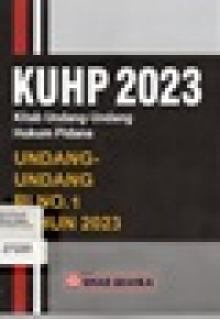 Image of KUHP 2023 Undang - Undang RI No. 1 Tahun 2023