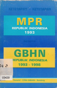 Image of Ketetapan-Ketetapan MPR Republik Indonesia 1993