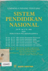Image of Undang-Undang Tentang Sistem Pendidikan Nasional